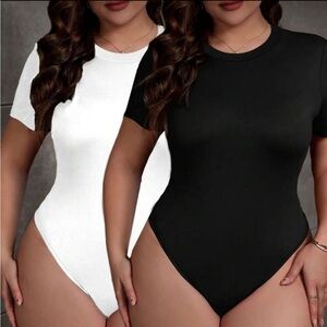 2 Pack Black and White Bodysuits